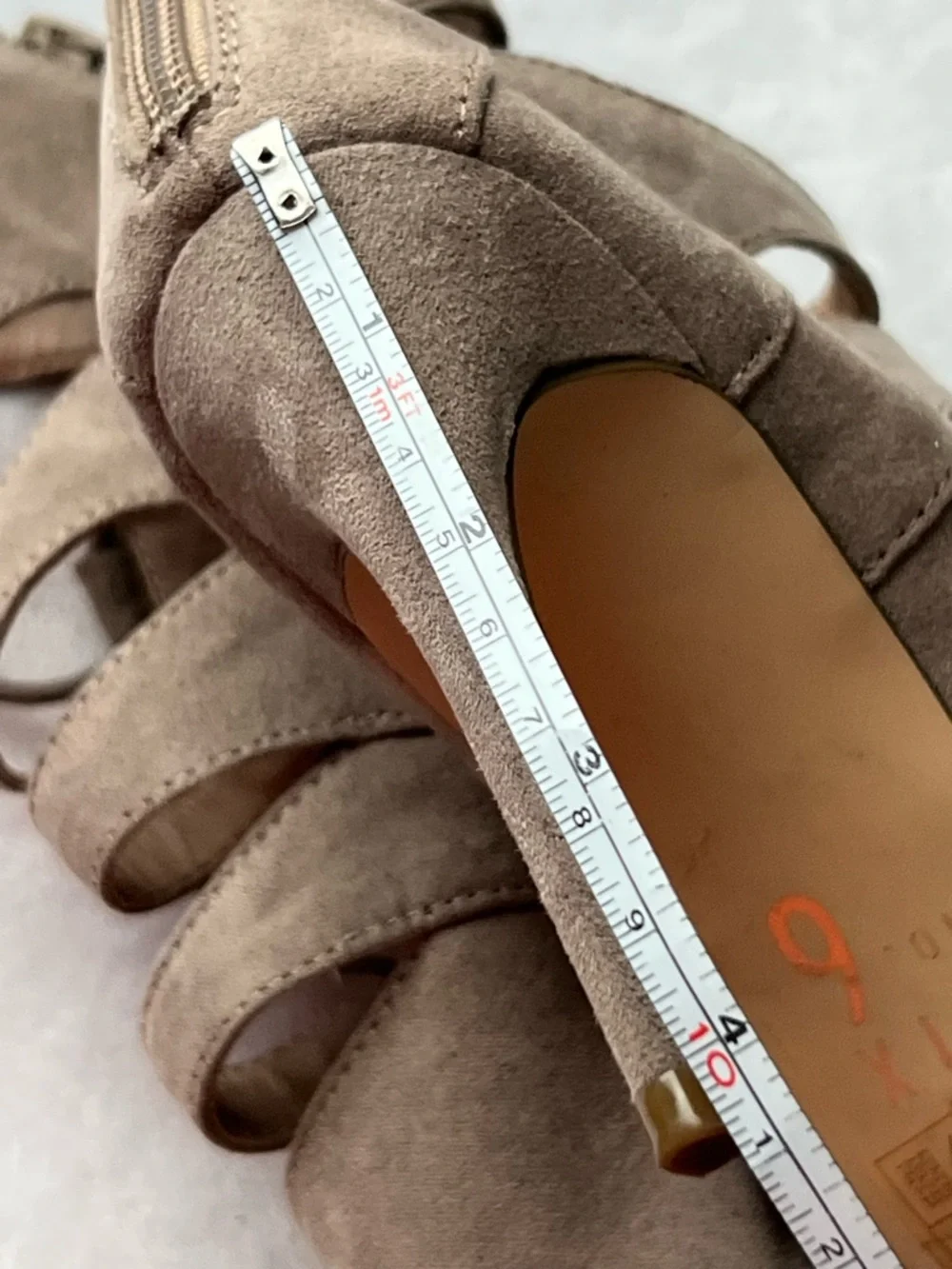 Mix No. 6 Taupe Suede Lace-Up Pointed Toe Stilettos, Size 8 - Picture 12 of 14